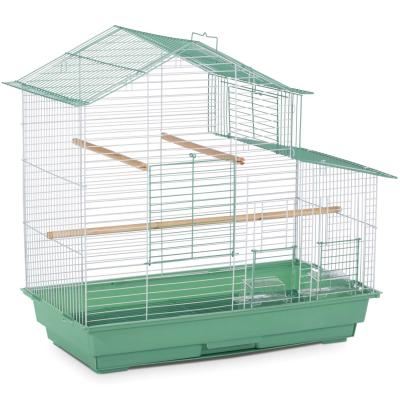 Prevue House Style Bird Cage-Sage Green/White